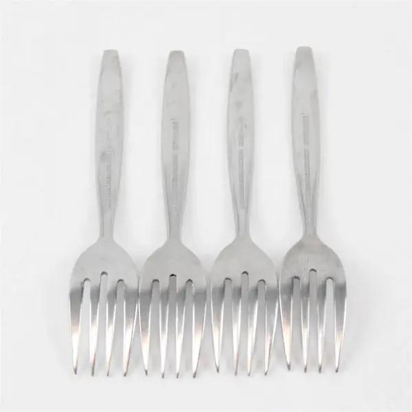 Lot of 4 National Stainless Portrait Pattern Stainless Salad Forks 6" Rare HTF