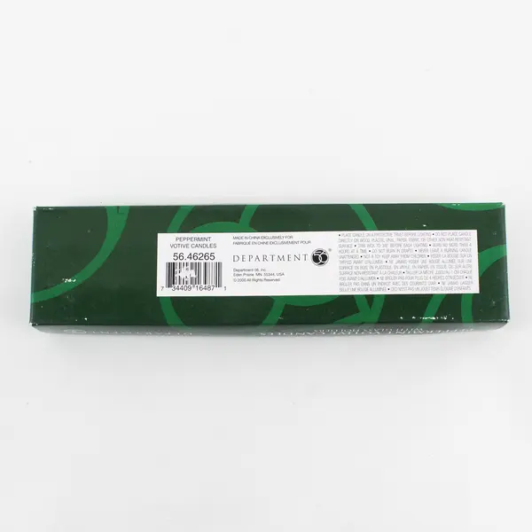 2000 Dept. 56 Peppermint Votive Candles with Glass Holders Set of 4