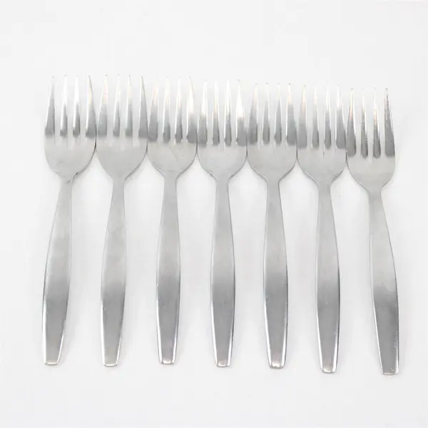 Lot of 7 National Stainless Portrait Pattern Stainless Salad Forks 6" Rare HTF