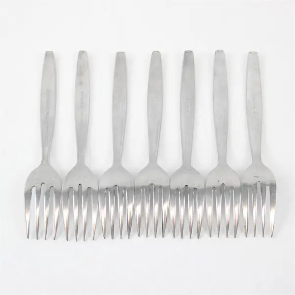 Lot of 7 National Stainless Portrait Pattern Stainless Salad Forks 6" Rare HTF