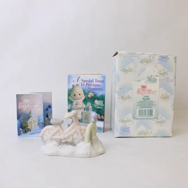 1997 Precious Moments Sugar Town Bike Rack Figurine 272906 