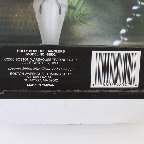 Boston Warehouse 2 Pc Bobeches Seasonal Holiday Holly Berry Glass Candle Rings