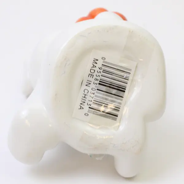 Ceramic White Ghost Figurine Holding Pumpkin Halloween Decor 4.75in New