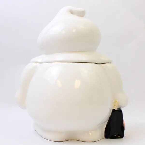 Unbranded White Ghost Shaped Cookie Jar Monster Munchies Ceramic 7.5" Tall