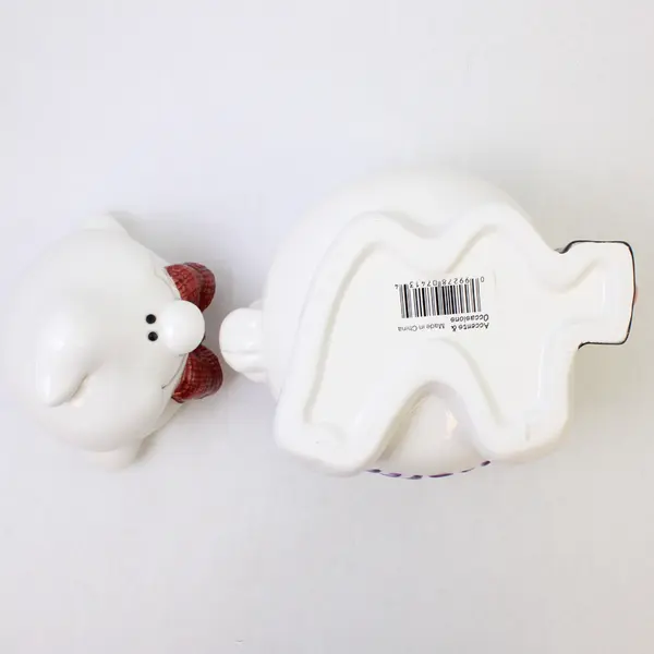 Unbranded White Ghost Shaped Cookie Jar Monster Munchies Ceramic 7.5" Tall