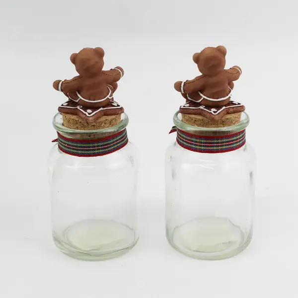 1998  Cherished Teddies  Glass Jars W Cork Topper 352640