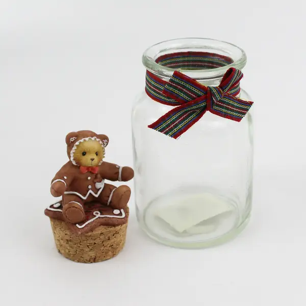 1998  Cherished Teddies  Glass Jars W Cork Topper 352640