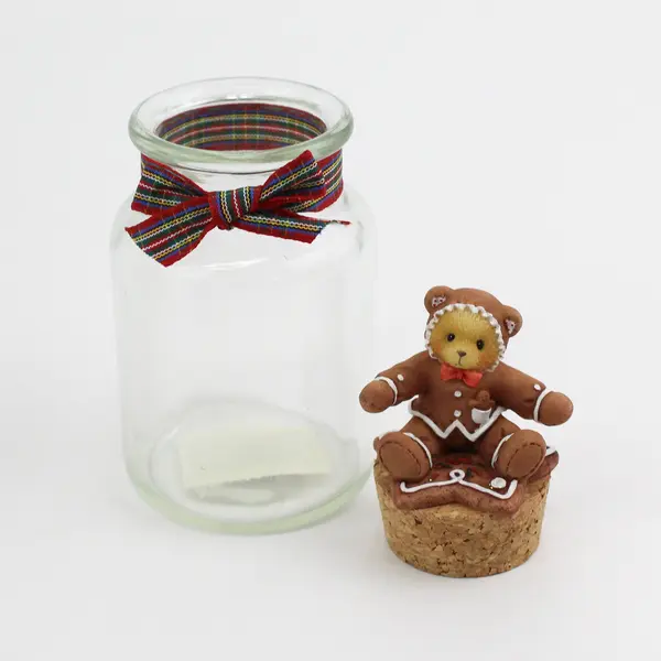 1998  Cherished Teddies  Glass Jars W Cork Topper 352640
