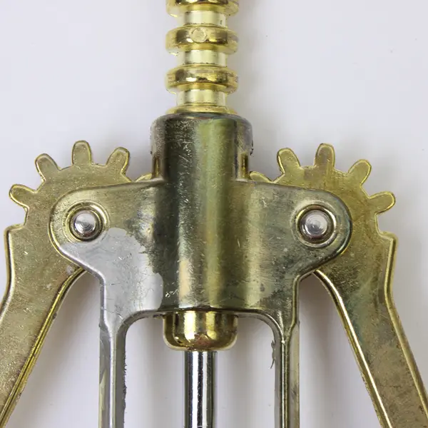 Winged Lever Corkscrew Deluxe With Cap Lifter Brass Plated Model 2
