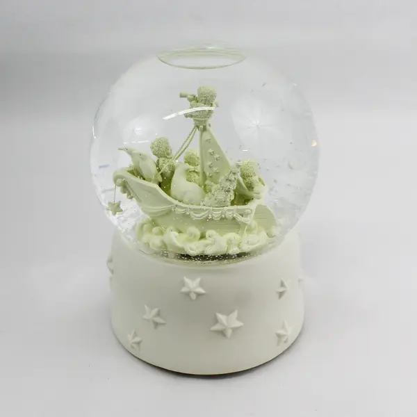 Dept 56 Snowbabies Ship O' Dreams Lighted Water Snow Globe 69039