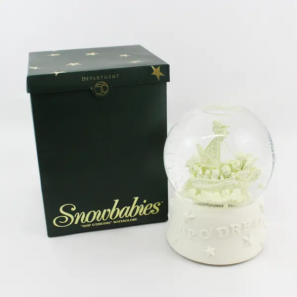 Dept 56 Snowbabies Ship O' Dreams Lighted Water Snow Globe 69039