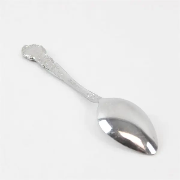 Lot of 2 National Stainless Rose & Leaf Pattern SS Oval Soup Spoons 7.5" Good