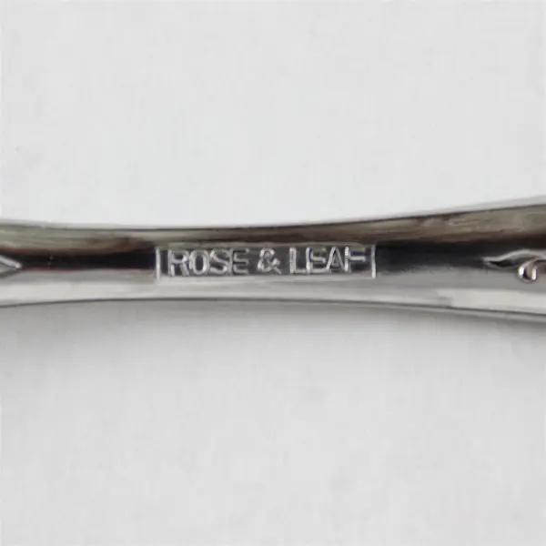 Lot of 2 National Stainless Rose & Leaf Pattern SS Oval Soup Spoons 7.5" Good