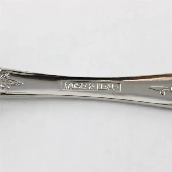 Lot of 2 National Stainless Rose & Leaf Pattern SS Oval Soup Spoons 7.5" New 