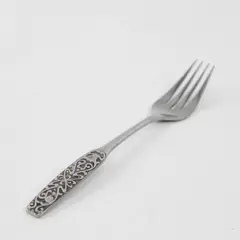 National Stainless Valinda Pattern SS Dinner Fork Black Accent Rare Item 7.75"