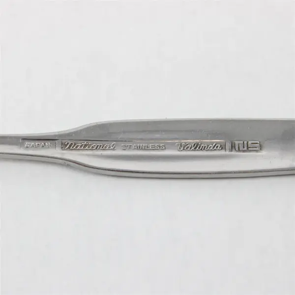 National Stainless Valinda Pattern SS Dinner Fork Black Accent Rare Item 7.75"