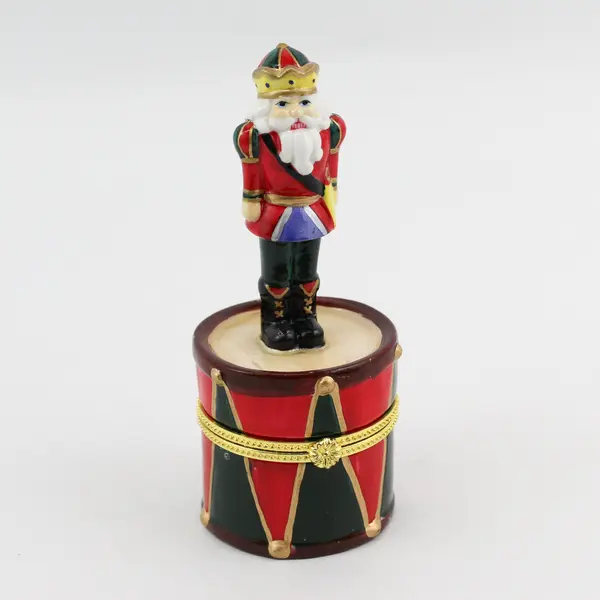 Kurt S. Adler Nutcracker On A Drum Ceramic Trinket Box J3730