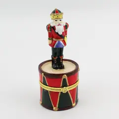 Kurt S. Adler Nutcracker On A Drum Ceramic Trinket Box J3730