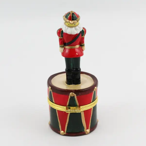 Kurt S. Adler Nutcracker On A Drum Ceramic Trinket Box J3730
