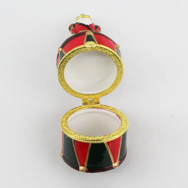 Kurt S. Adler Nutcracker On A Drum Ceramic Trinket Box J3730