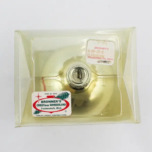  Bronner's  MCM Glass Austrian Scandinavian Christmas Ornament Elf With Goat NIP