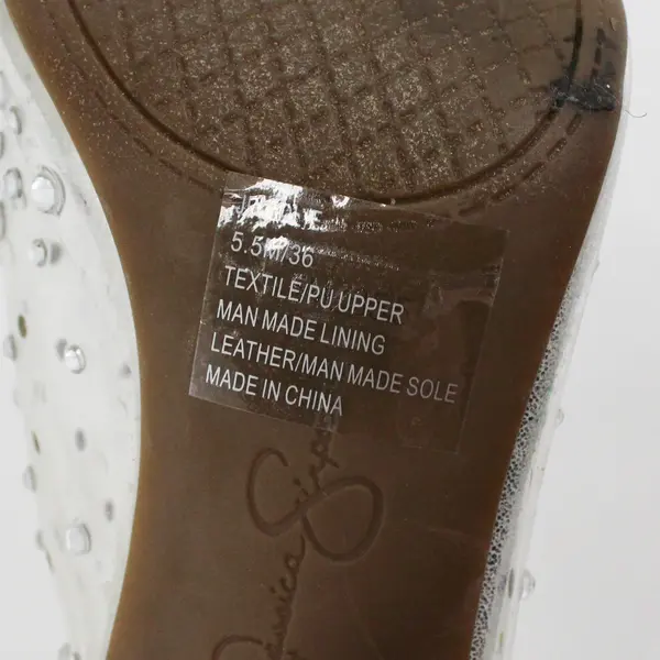 Jessica Simpson Clear Silver Rhinestone 3.5" Heel Booties Womens Size 5.5M