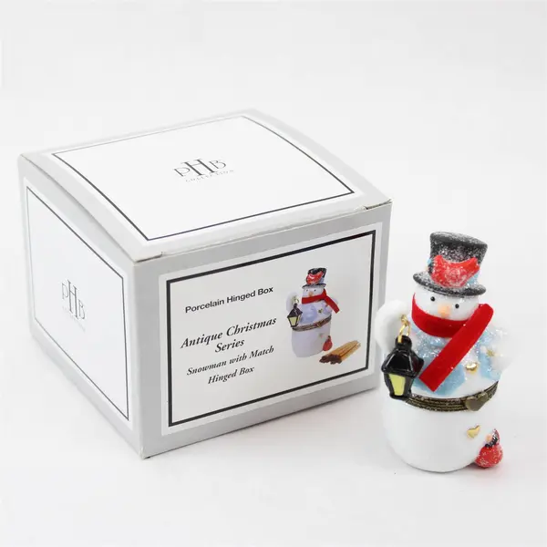 PHB Antique Christmas Series Snowman w/ Match Figurine NIB 