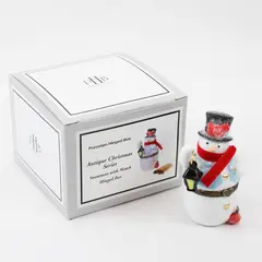 PHB Antique Christmas Series Snowman w/ Match Figurine NIB 