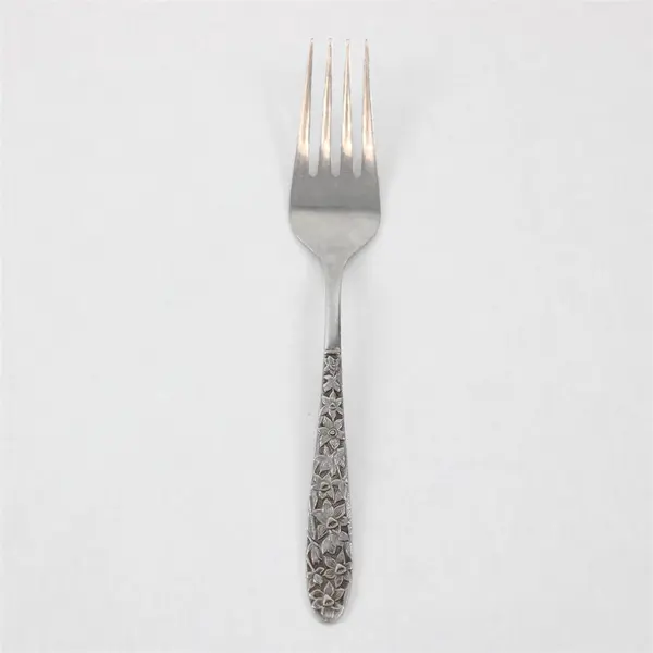 Vintage National Stainless Narcissus Pattern SS Salad Fork Rare Item 6.25" Long