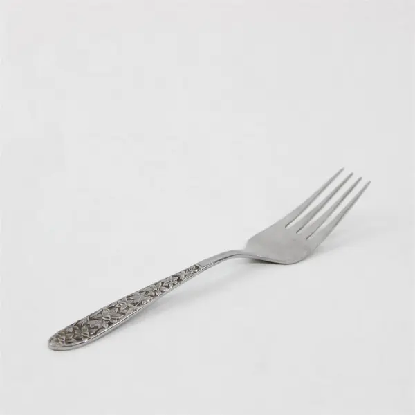 Vintage National Stainless Narcissus Pattern SS Salad Fork Rare Item 6.25" Long