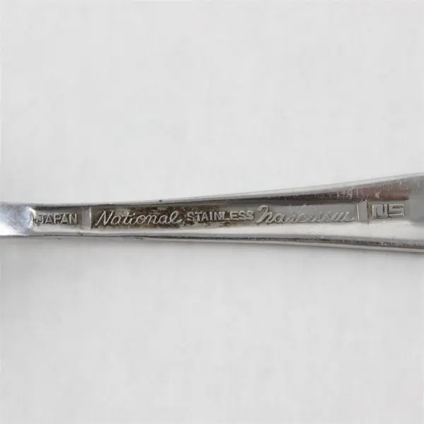 Vintage National Stainless Narcissus Pattern SS Salad Fork Rare Item 6.25" Long