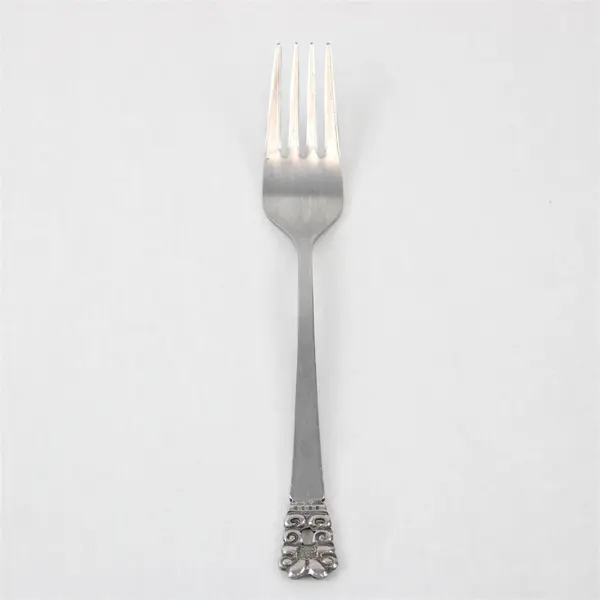 VTG National Stainless Swedish Crown Pattern SS Salad Fork Black Accent Rare HTF