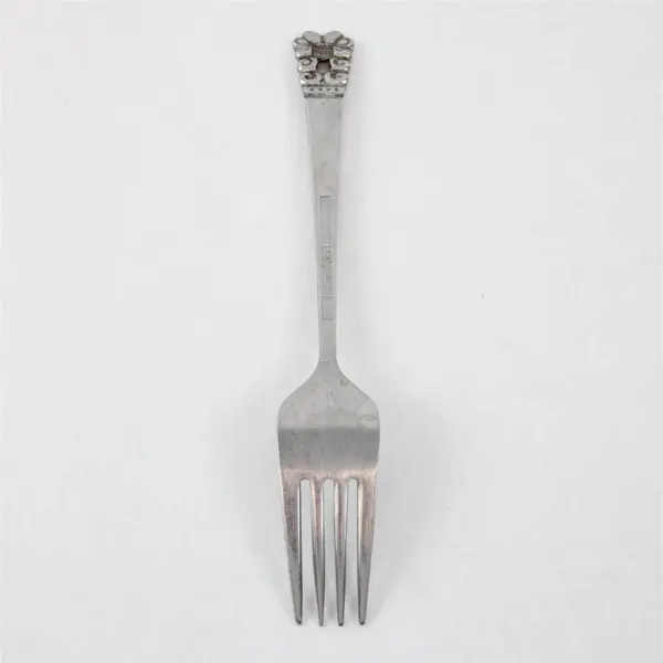 VTG National Stainless Swedish Crown Pattern SS Salad Fork Black Accent Rare HTF