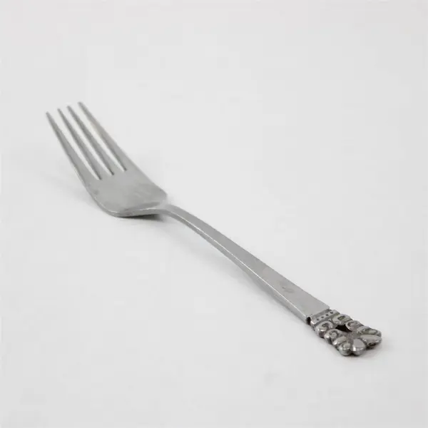 VTG National Stainless Swedish Crown Pattern SS Salad Fork Black Accent Rare HTF