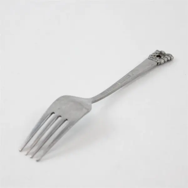 VTG National Stainless Swedish Crown Pattern SS Salad Fork Black Accent Rare HTF