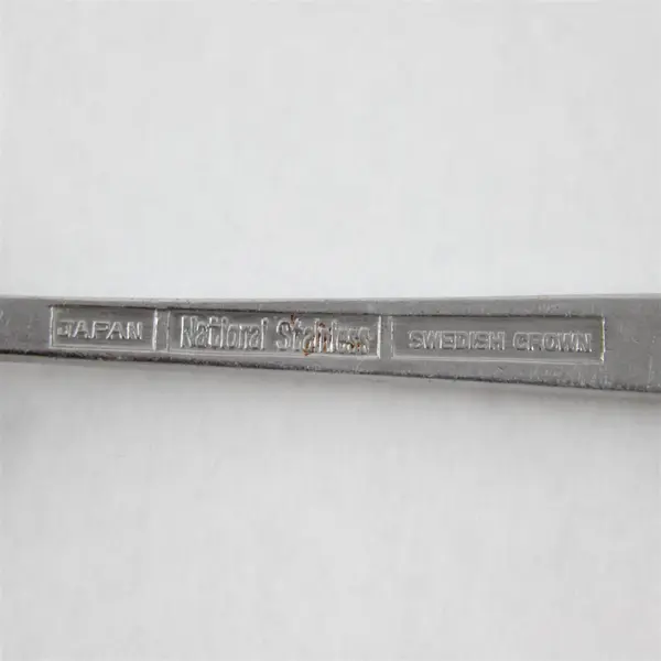 VTG National Stainless Swedish Crown Pattern SS Salad Fork Black Accent Rare HTF