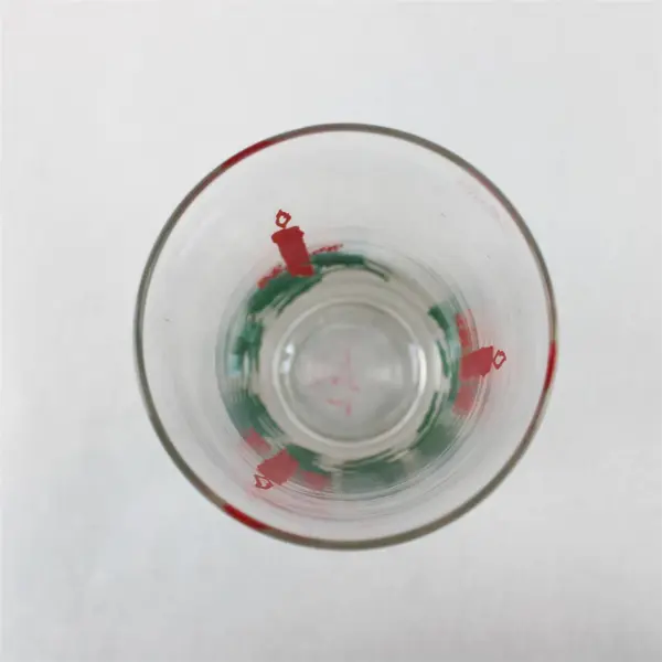 Set of 4 Vintage Christmas Holly-Berry Candle Drinking Glasses
