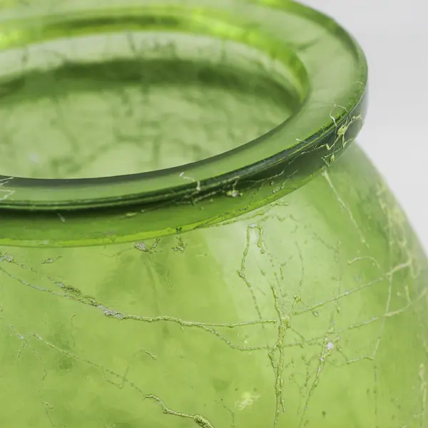 Vtg Rite Aid 10.5" Green Spaghetti String Glass Vase 930546 Spain