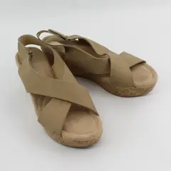 Clark By Laundry Solid Beige Color Annadel Eirwyn Wedge Sandals Womens Size 11M