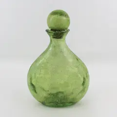  13.5" Green Spaghetti Glass Jar W/ Stopper Spain