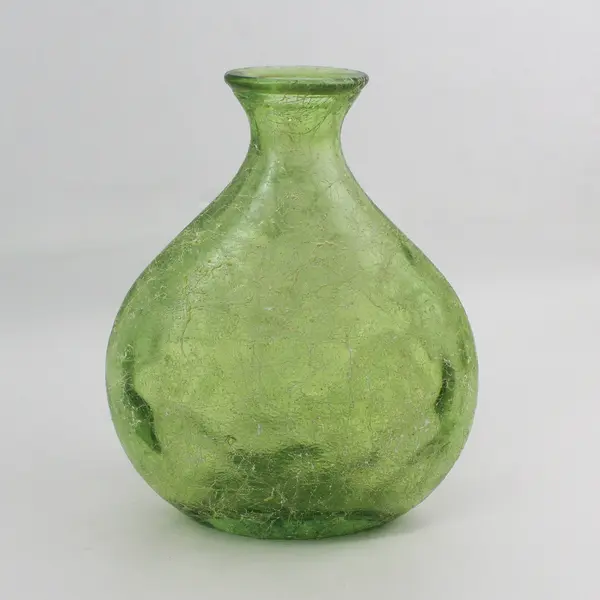  13.5" Green Spaghetti Glass Jar W/ Stopper Spain