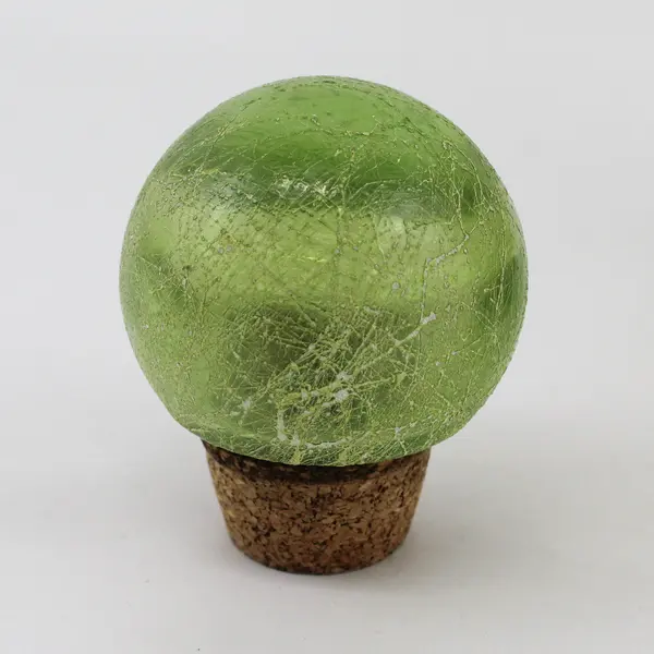  13.5" Green Spaghetti Glass Jar W/ Stopper Spain