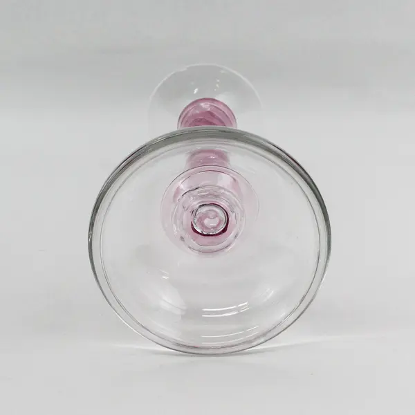 Vintage  Pink Glass Pedestal Candle Holder 13"