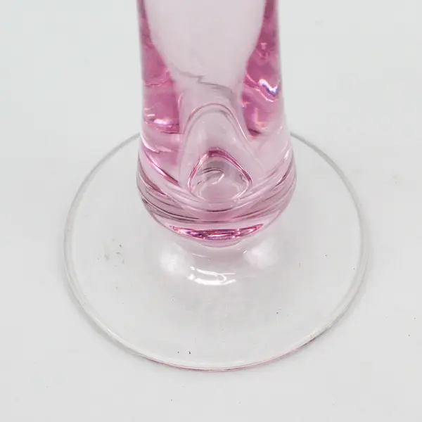 Vintage  Pink Glass Pedestal Candle Holder 13"
