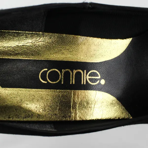 Connie Solid Black Pointed Toe Satin Kitten 3" Heel Pumps Womens Size 9