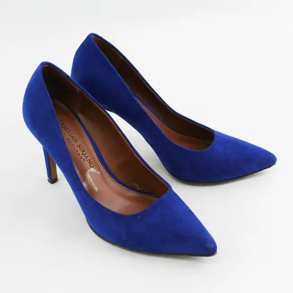 Christian Siriano For Payless Blue Suede Stiletto 3.75" Heels Women Size 6.5