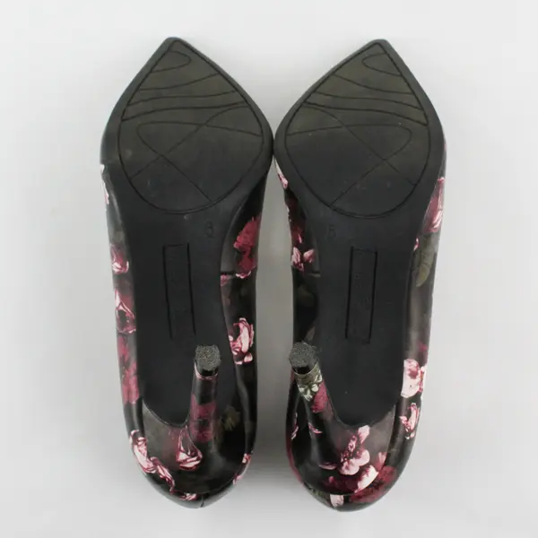 Christian Siriano For Payless Pink Floral Suede Stiletto 3.75" Heels Women Sz 6