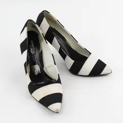 Christian Siriano For Payless Black/White Striped Stiletto 3.75" Heels Women 6
