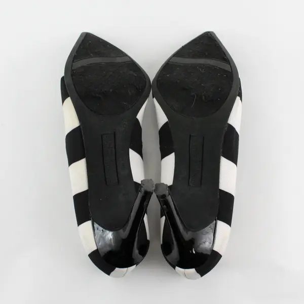 Christian Siriano For Payless Black/White Striped Stiletto 3.75" Heels Women 6