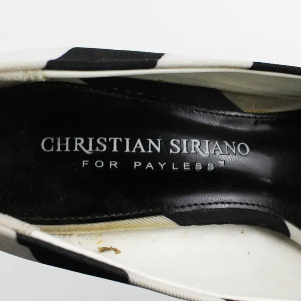 Christian Siriano For Payless Black/White Striped Stiletto 3.75" Heels Women 6